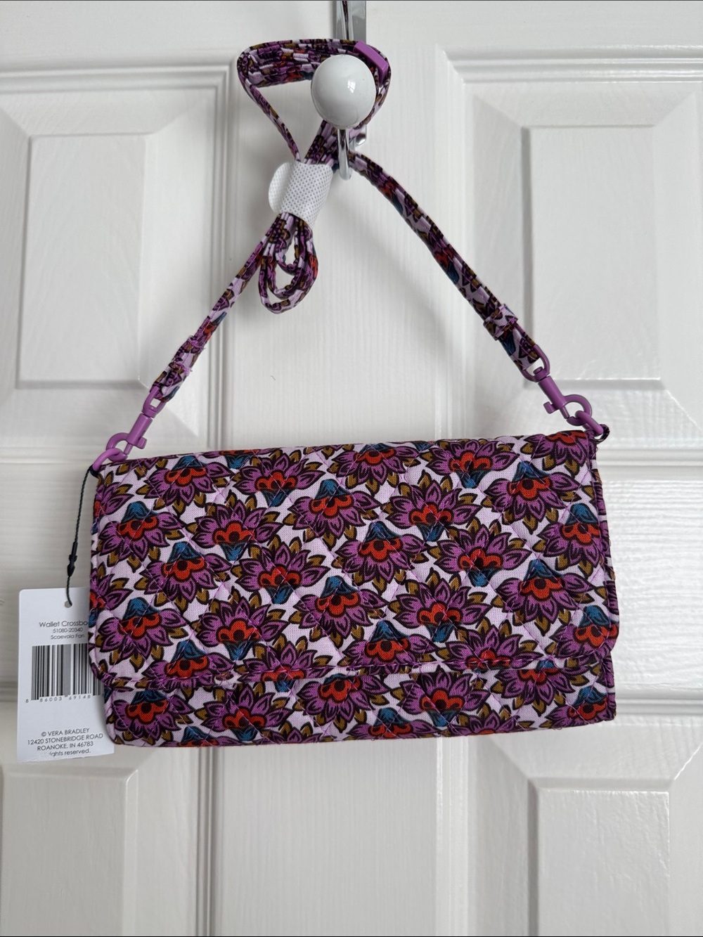 Vera Bradley Pink & Purple Floral Crossbody Wallet